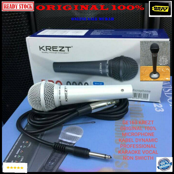 G163 Krezt original 100% dj studio acara pidato mic kabel dynamic mik cable karaoke microphone vocal vokal mikrophone sound system audio musik pengeras suara super cardioid pro profesional panggung G163   NON SWITCH  PAKAI MIC INI SUARA BIASA BIASA JADI B