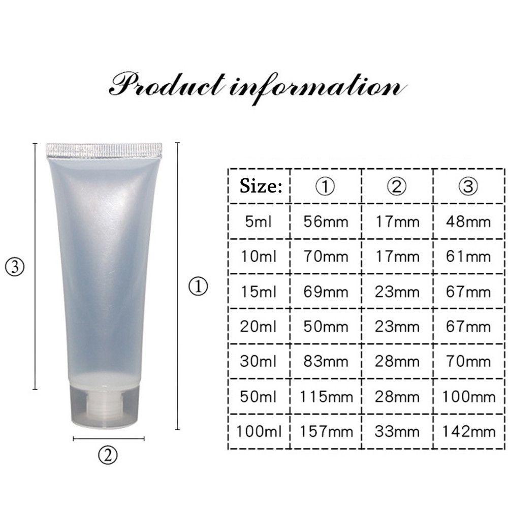 POPULAR 2PCS Matte/Clear Refillable Bottle Travel Size Shampoo Holder Lotion Packing Portable Empty Squeeze Containers Makeup Tool Cream Tube/Multicolor