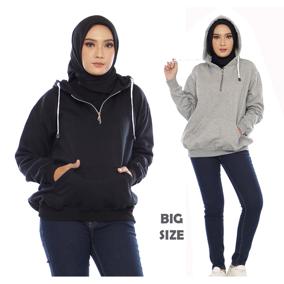 Sweater Polos Wanita Hoodie Jaket Oversize XL XXL - JCCollections