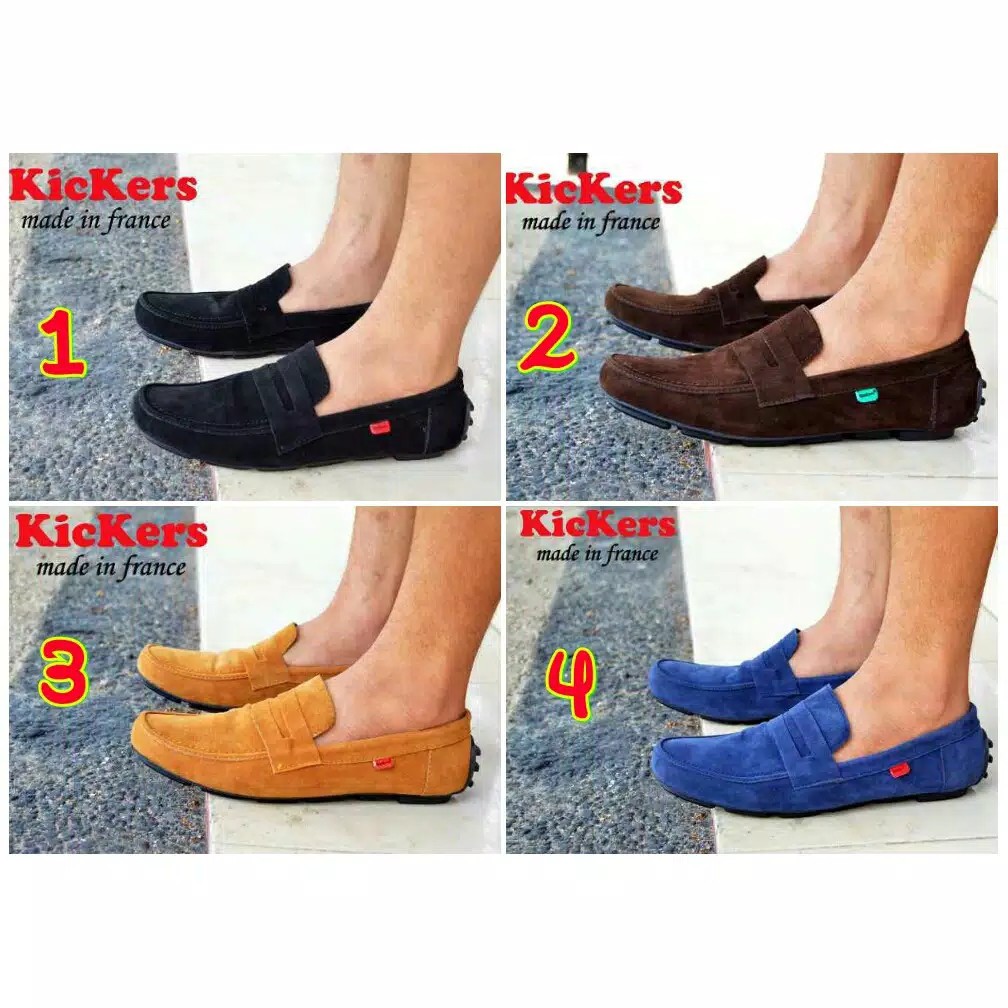 CUCI GUDANG - Sepatu Slop Pria Kickers Jevlin Sepatu Slip On Pria Casual Santai Mocassin MURAH