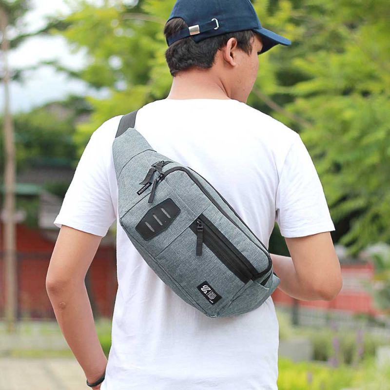 Tas Salempang Pria Waistbag Premium Original Bahan Cordura