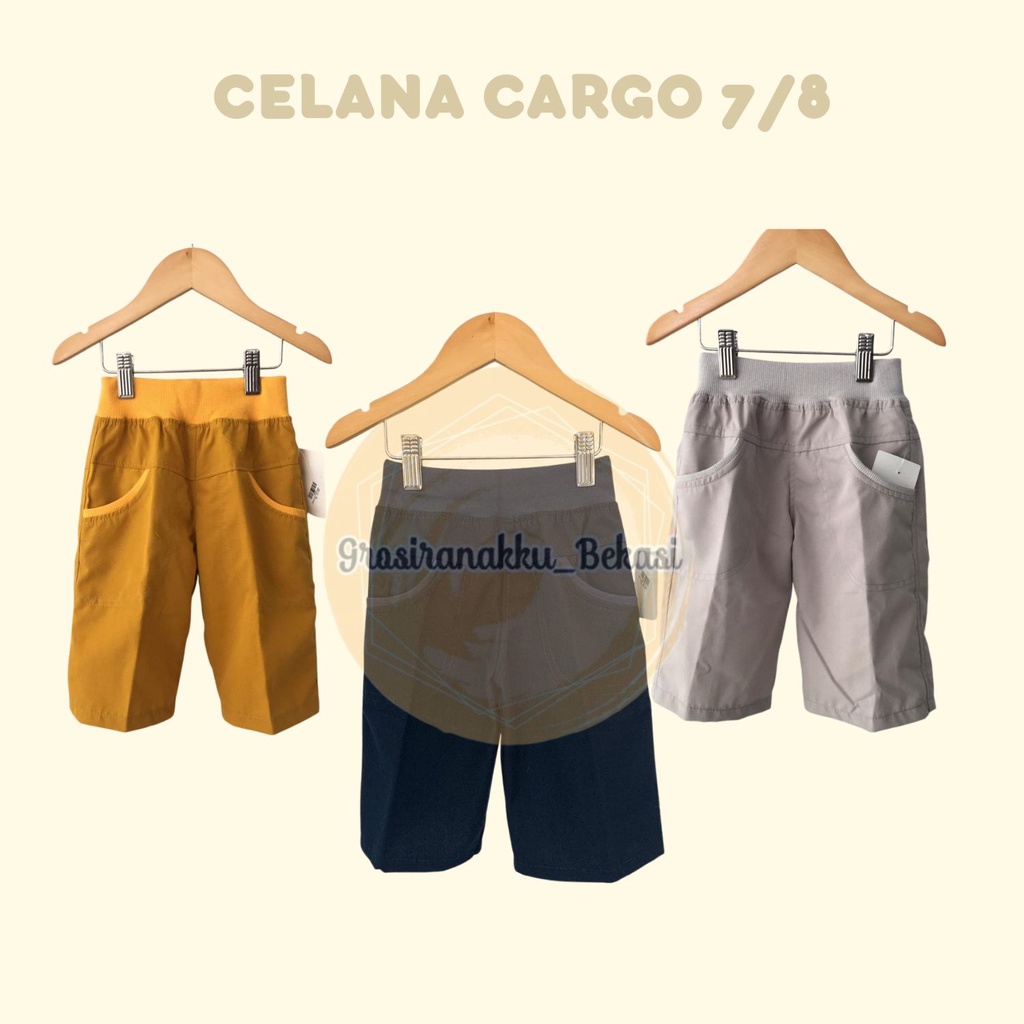 Celana Cargo Anak 7/8 Mix Warna Size 3-5th