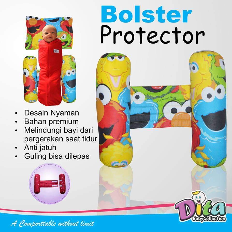 Bolster Protector adalah Guling pelindung yang dirancang untuk melindungi bayi saat tidur. Guling anti jatuh bayi perlengkapan bayi