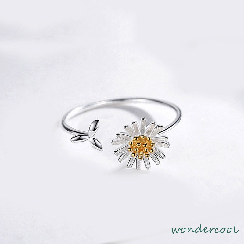 Korean Cincin Daisy Bunga Untuk Wanita Fashion Aksesoris-Won