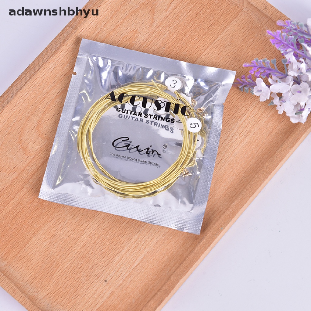 Adawnshbhyu 6pcs/set Senar Gitar Akustik Universal Kuningan Hexagonal Steel Core Strings Untuk