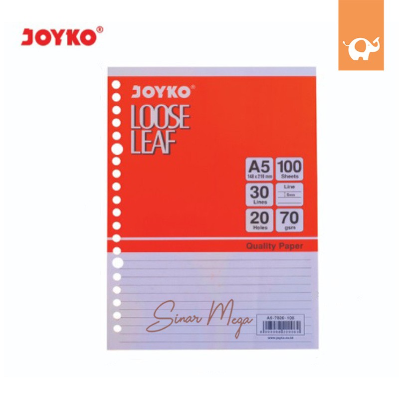 Jual Joyko Loose Leaf A5 7020 100 Sheet Isi Kertas Binder File Joyko