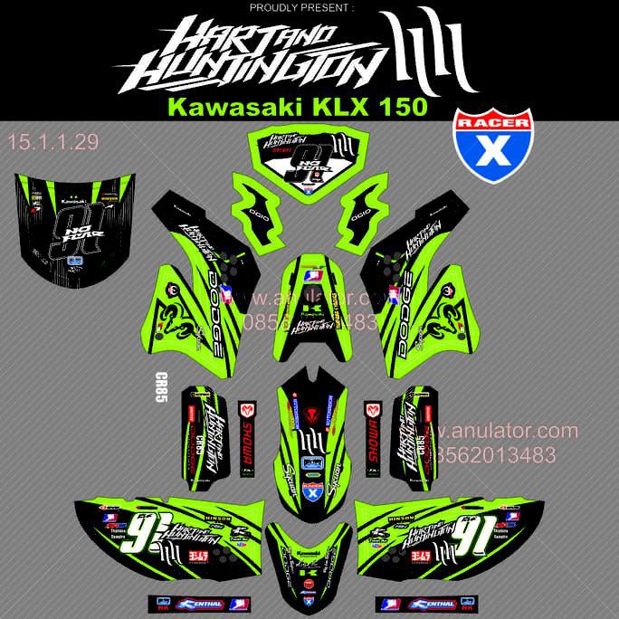 Sticker Striping Motor Stiker Kawasaki Klx D0 Tracker 150 Dodge