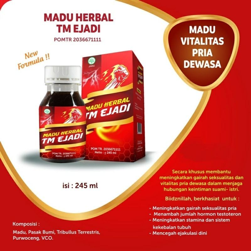 

Madu Ejadi/Madu Vitalitas/Minuman Vitalitas/Herbal Ejakulasi Dini/Herbal Kuat/Herbat Kuat Tahan Lama/Suplemen Pria