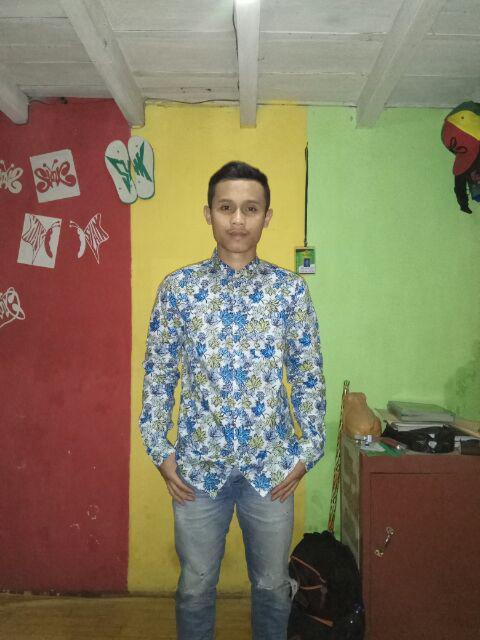 Sanvanina E-1513 Kemeja Batik Panjang Premium Apurva Navy