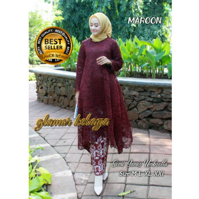 Setelan Semi Gamis Brokat Umbrella Kebaya Modern Kebaya Modern Kebaya Gamis Kondangan Kebaya Pesta Shopee Indonesia