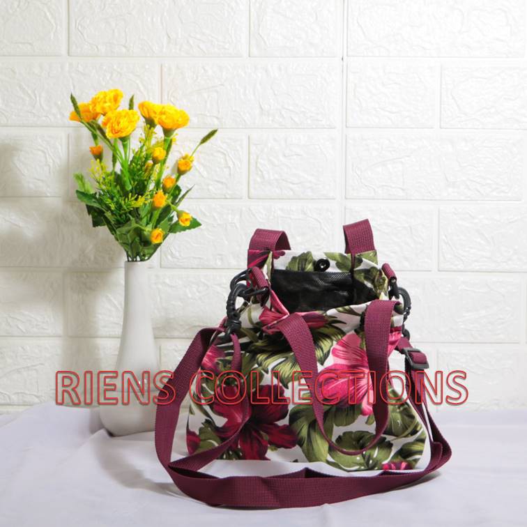 SLING BAG TAS SELEMPANG KANVAS MOTIF BUNGA SEPATU MERAH RIENS COLLECTIONS. TAS KANVAS JOGJA