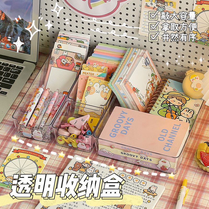 [littlecrab] Rak Penyimpanan Barang Transparan Clear Drawer Aesthetic Stationary Kit Room Decoration Tempat Simpan Barang Bening Organizer