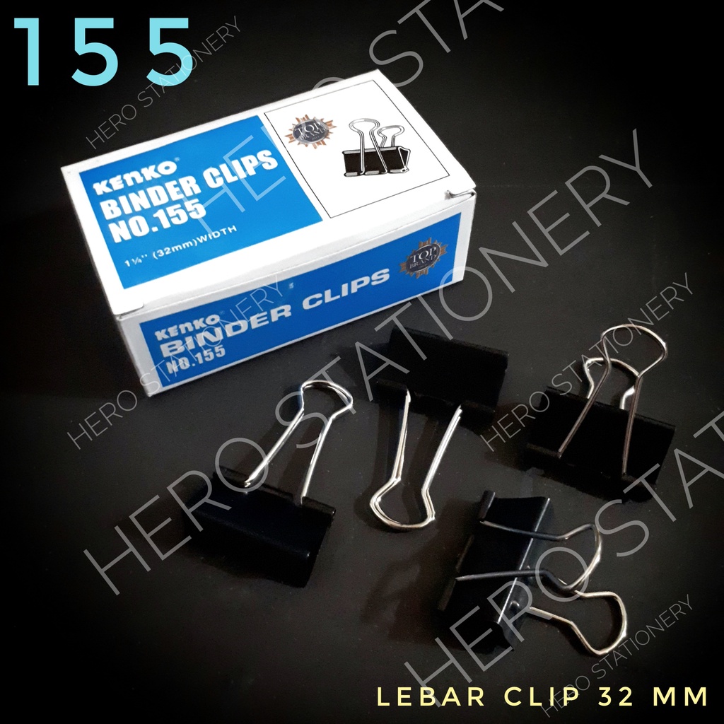 

Binder clip klip penjepit kertas no. 155 . 12 unit