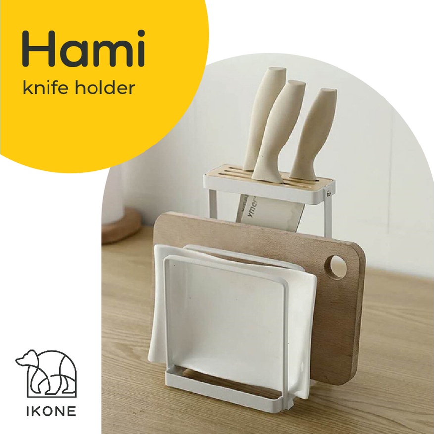 【IKONE】HAMI Rak Peralatan Makan Rak Dapur Tempat Sendok/Pisau/Talenan/Sumpit Knide and pan Holder