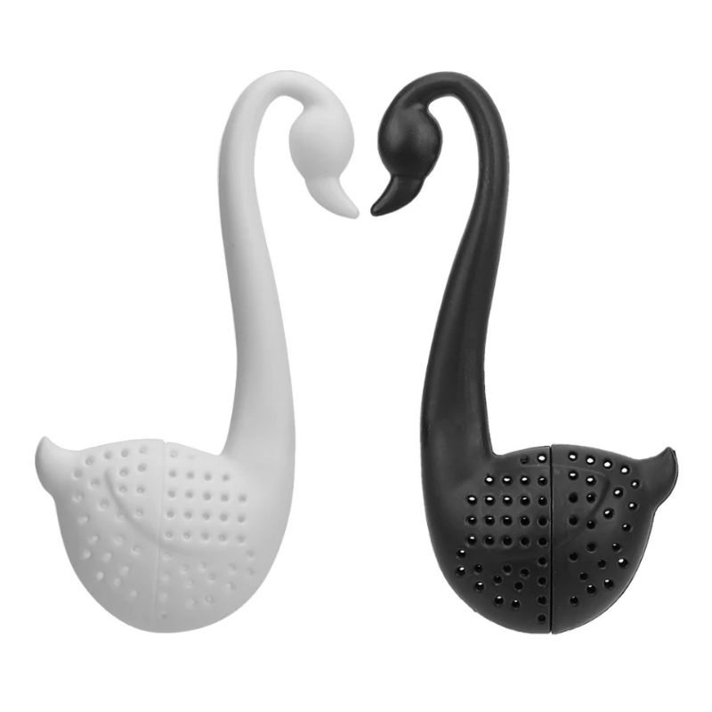 Filter Tea Strainer Swan Infuser / Saringan Teh Angsa - Hitam &amp; Putih