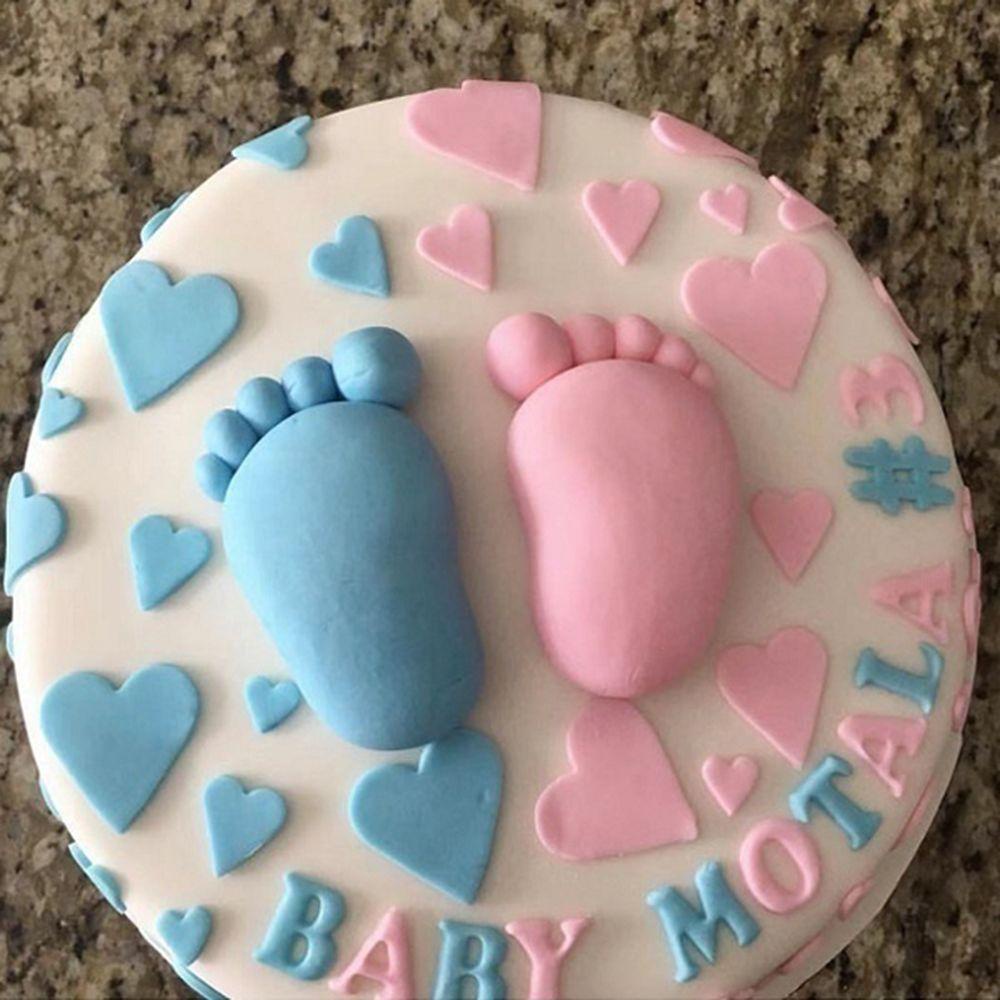 Solighter 3D Baby Foot Pudding Bakeware Fondant Dekorasi Kue Cetakan Silikon