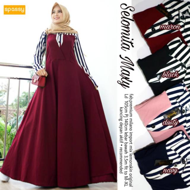 Selomita Maxy Ory by Spassy Dress Maxy | Maxi Dress | Suplier Hijab Solo | Grosir Hijab Solo