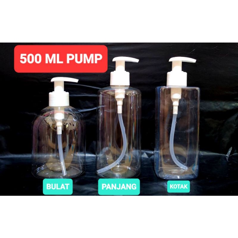 Botol Kotak PUMP 500ML 200ML | Bottle PET Wadah isi ulang sabun cair hand sanitizer lotion | Botol Plastik Pam Pamp Pencet