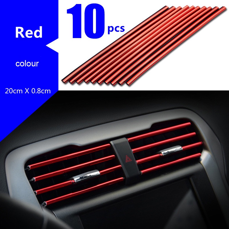 10pcs Strip Dekorasi Ac Mobil Universal Bentuk U