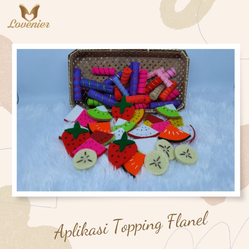 Topping Buah Flanel/Hiasan Flanel/Aplikasi Buah Flanel