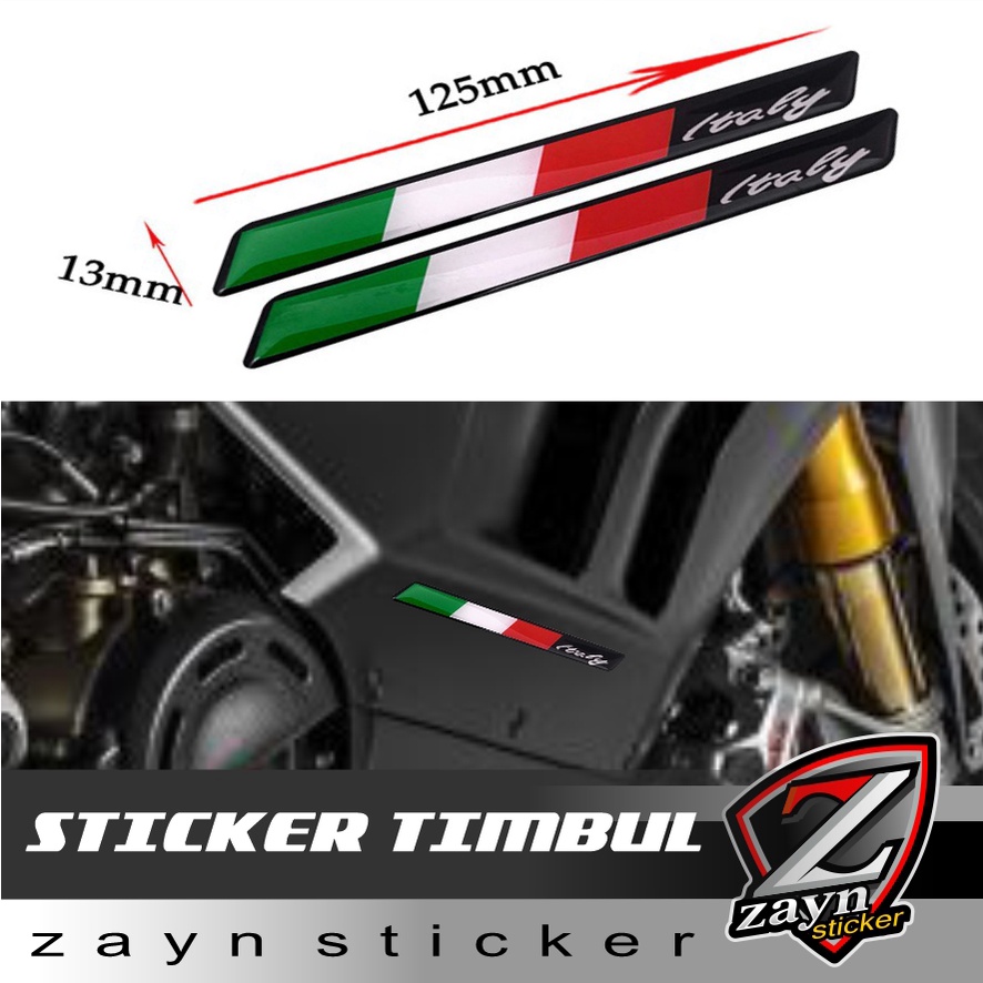 STICKER STIKER TIMBUL 3D RESIN EMBLEM ITALY MOTOR &amp; MOBIL SATU SET 03