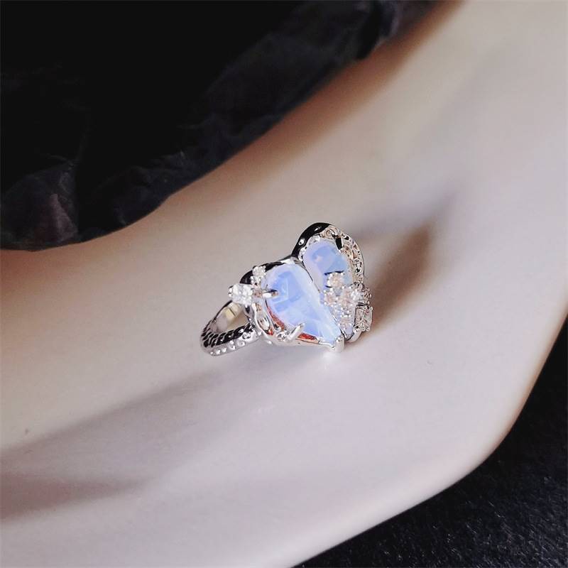 Cincin Kristal Bentuk Hati Untuk Aksesoris