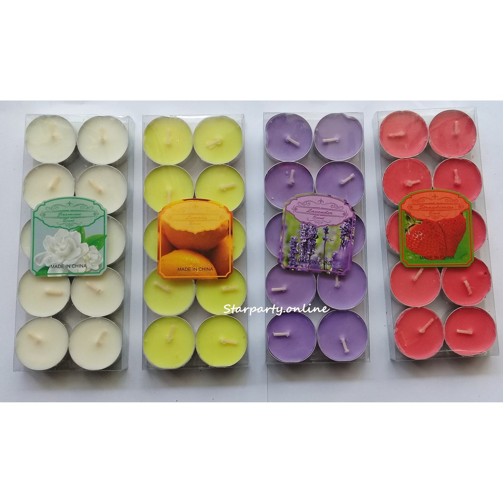 Tea Candle Besar Kecil 10 pcs /Lilin Aroma Terapi/ Lilin warna