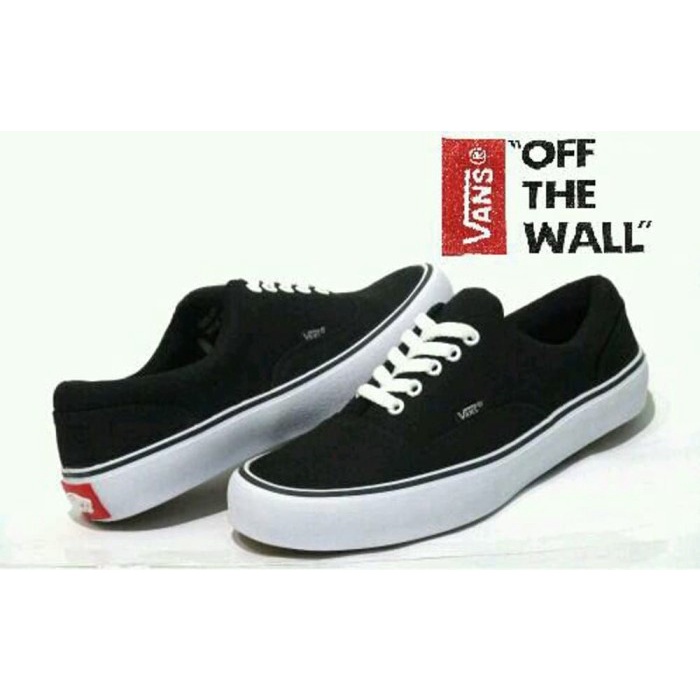 Sepatu Casual vans Pria Era Authentic hitam abu marun dan fullblack sekolah (Bisa Cod)