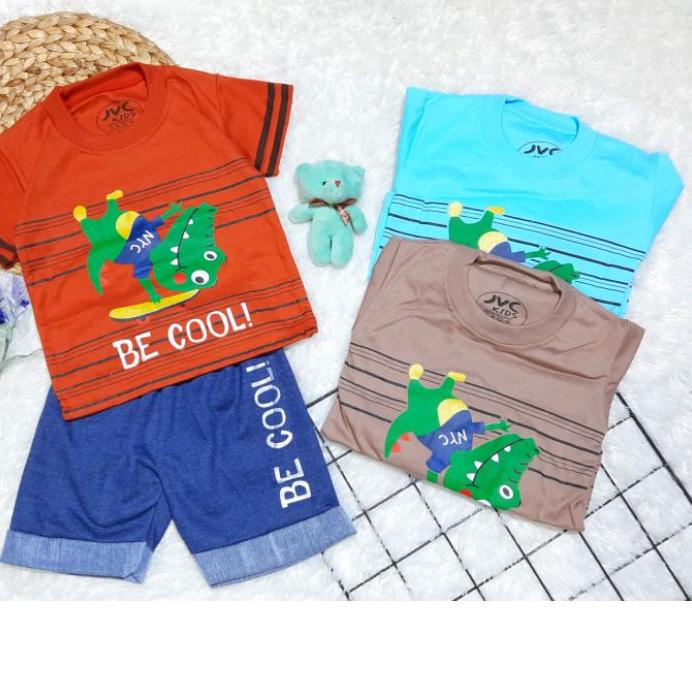 [GROSIR] JVC KIDS - SET JOGER KAOS KAOS WARNA