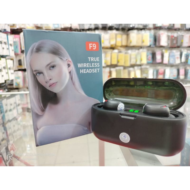 Headset Bluetooth / Wireless + Powerbank Tws F9