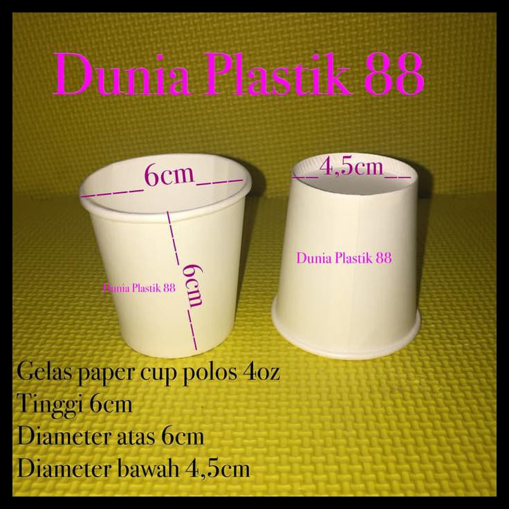HARGA/PC gelas PAPER CUP kertas POLOS foam putih KECIL mini 4oz kopi h