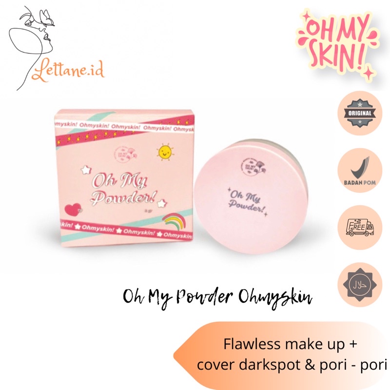 OhMyPowder Ohmyskin | Bedak Tabur ohmyskin | Loose Powder Ohmyskin Light & Natural