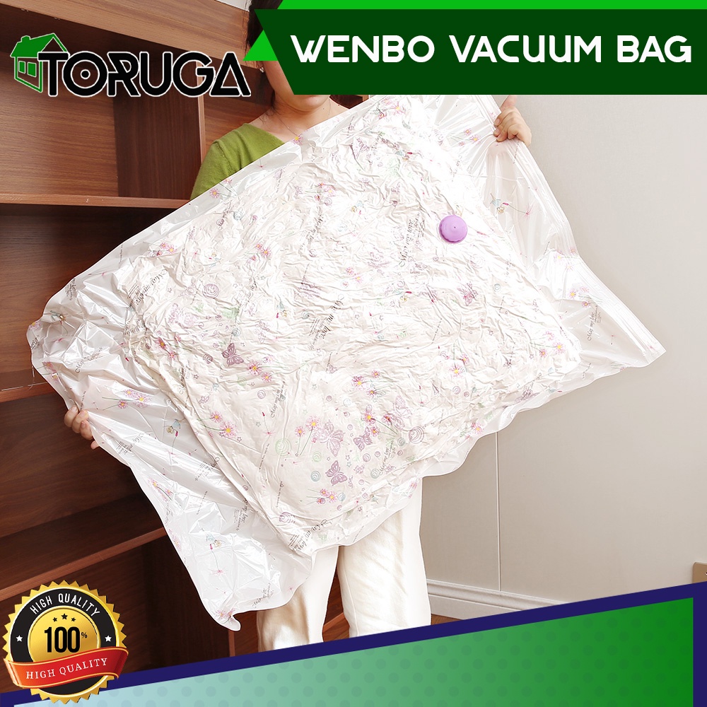 Vacum Bag Wenbo Refill Vakum Plastik Penghemat Tempat Storage Koper Isi 8 Free Pompa