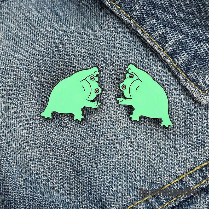 (Adornmentno1) Bros Pin Enamel Desain Katak Lucu Hias Cermin