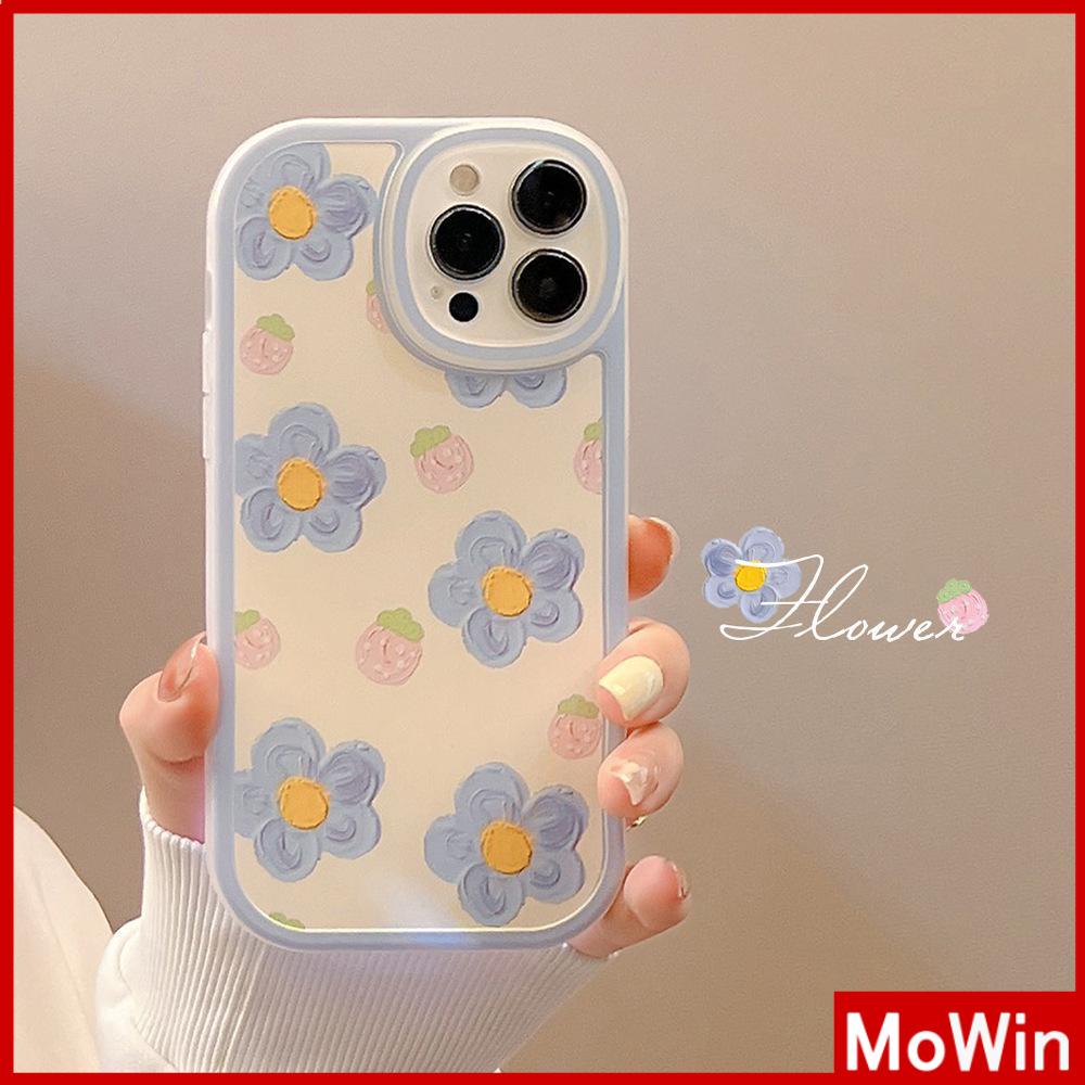 iPhone Case Silicone Soft Case Clear Case Thickened Airbag Shockproof Camera Full Coverage Protection Blue Flowers Cute For iPhone 13 Pro Max iPhone 12 Pro Max iPhone 11 7 Plus