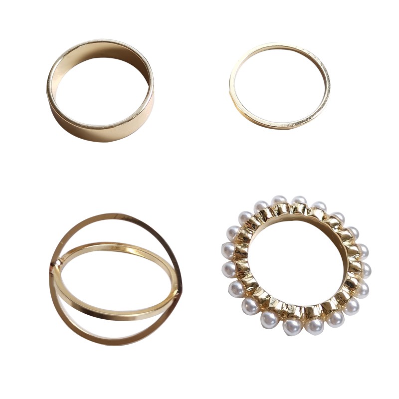 Four-piece Geometric Ring Accessories Temperament  Personality Korean Fashion Simple