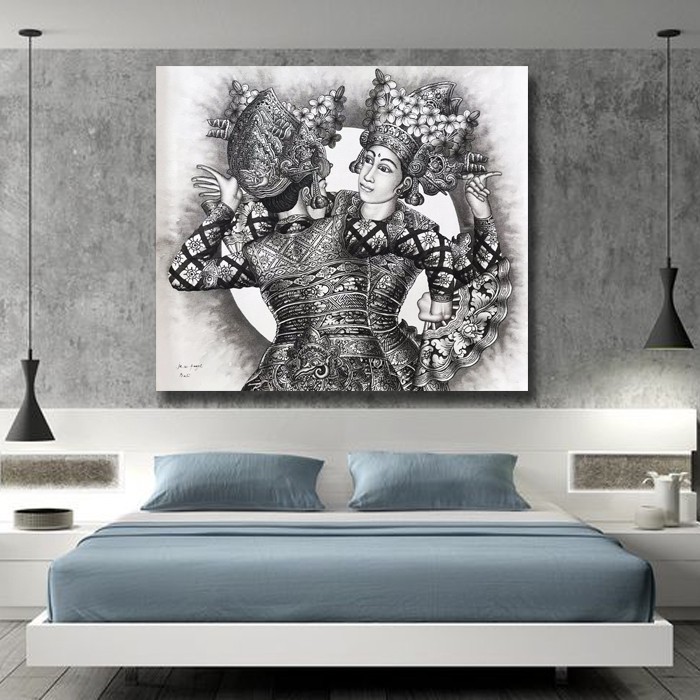 

Lukisan Tari Legong Bali, Ukuran 70 x 80 cm, Karya JR. W. Tagel Bali, 100% Buatan Tangan