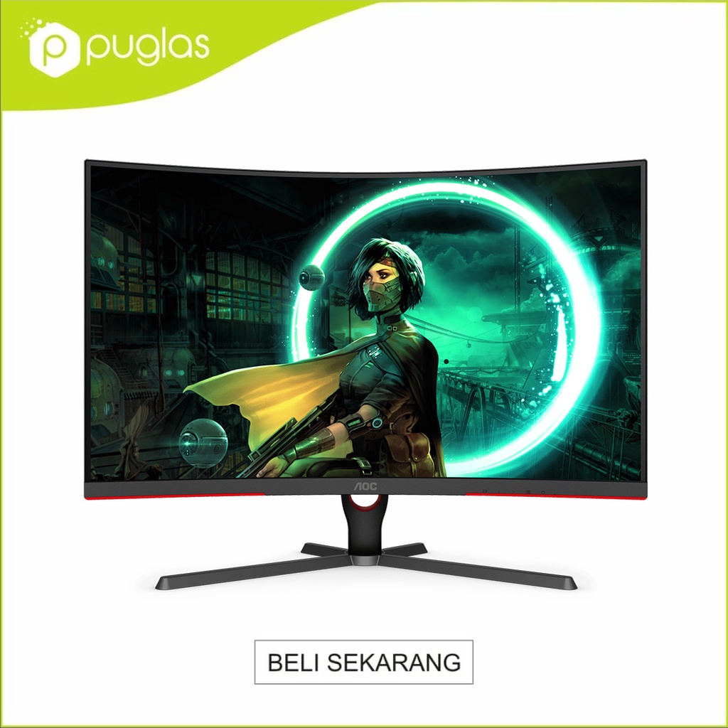 Monitor Curved LED AOC CQ32G3SE VA QHD HDMI DP 165Hz For Komputer PC Laptop