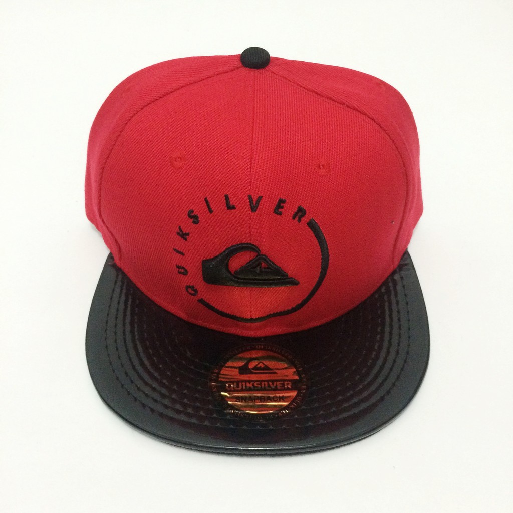 Topi Snapback Quiksilver Merah Hitam import murah