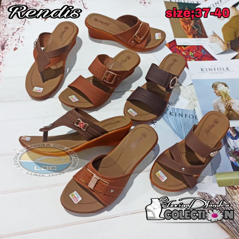 SANDAL WEDGES SANDAL KULIT SINTETIS WANITA HELLS 5CM(37-40)