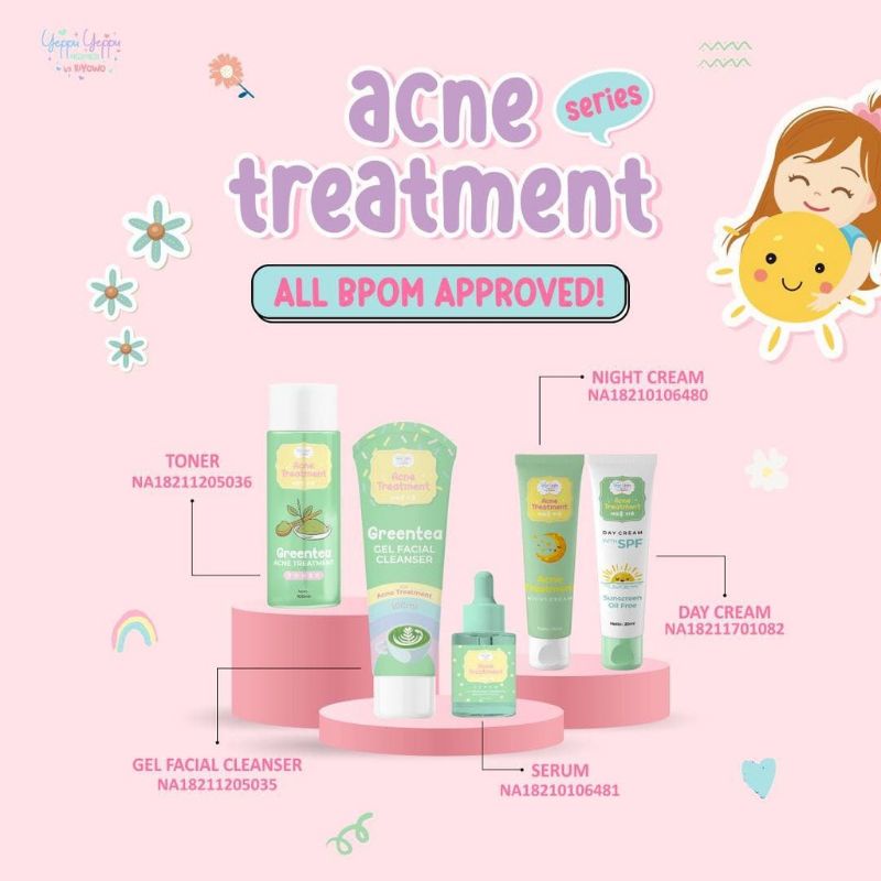 Skincare Yeppu-yeppu by Kiyowo Full Size BPOM Serum Cleanser Toner Facial wash Sunscreen Day cream Night cream Yeppu Serum Chingu Brightening Acne Peelin