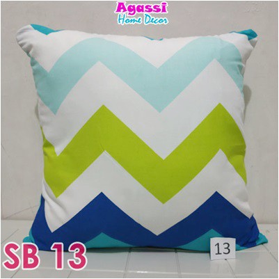 AGASSI Sarung Bantal  Sofa Kursi  Motif Zigzag Hijau 