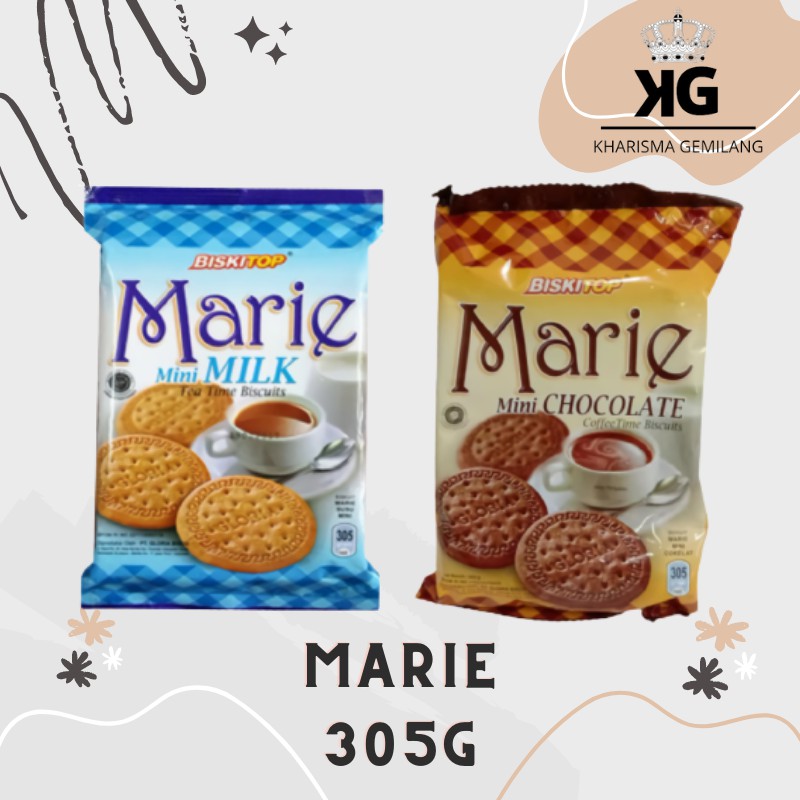 

BISKITOP - MARIE 305g Biskuit Kue Kering Anak Dewasa Enak Renyah Biscuit Rasa Susu Milk Coklat Mani