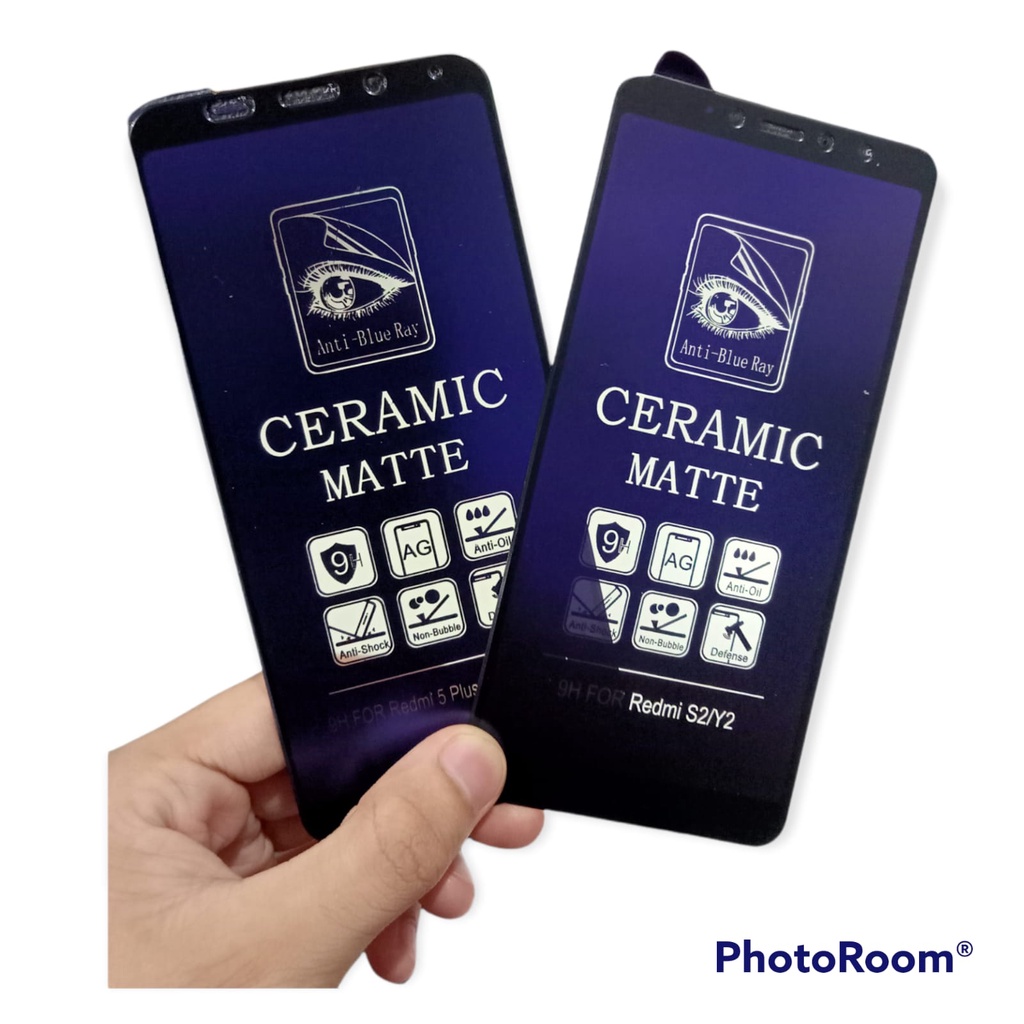 CMAB Ceramic Matte Anti Blue Xiaomi Redmi 6 Pro / Redmi Note 10 5G / Poco M3 Pro 5G / Redmi 5 Plus / Note 5 Pro / Redmi S2 Y2 Anti Gores Glare Full Layar No Sidik Jari