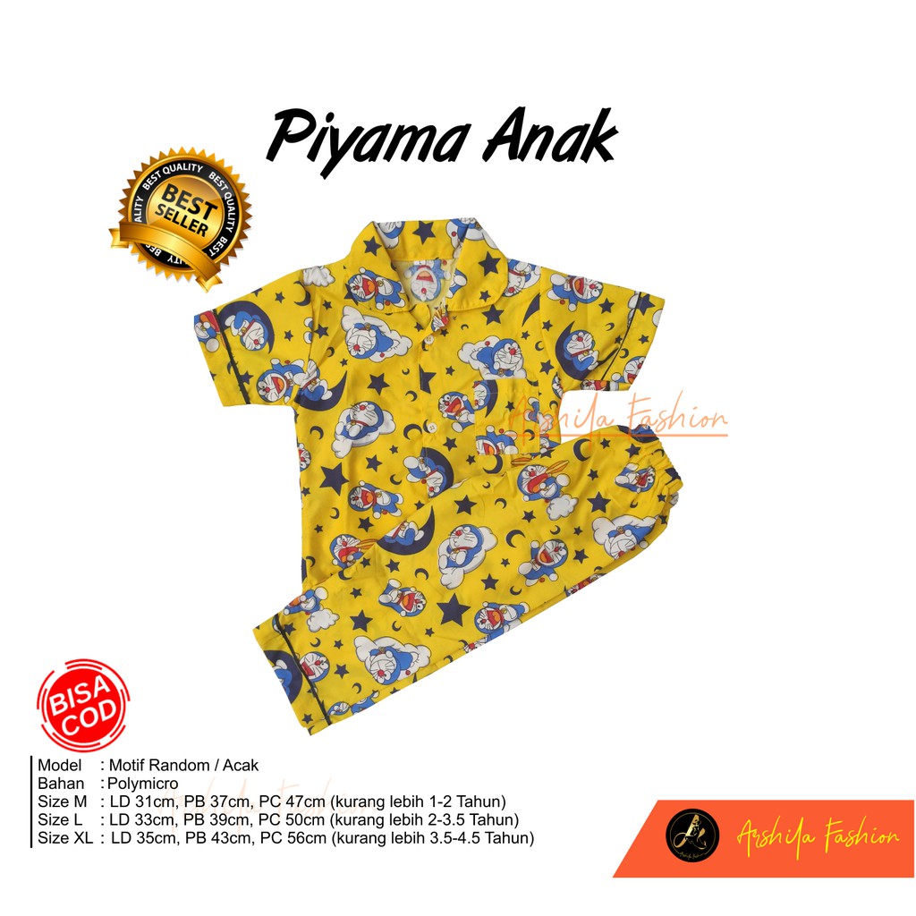 PIYAMA ANAK 1-5 TAHUN POLY MICRO ARSHILA_FASHION