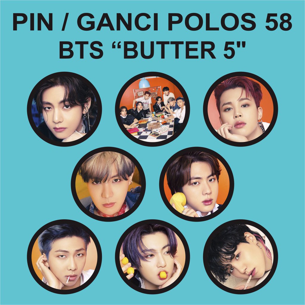 PIN / GANTUNGAN KUNCI POLOS 58 MM - BTS BUTTER 5 dan 6 - Merchandise KPOP Murah