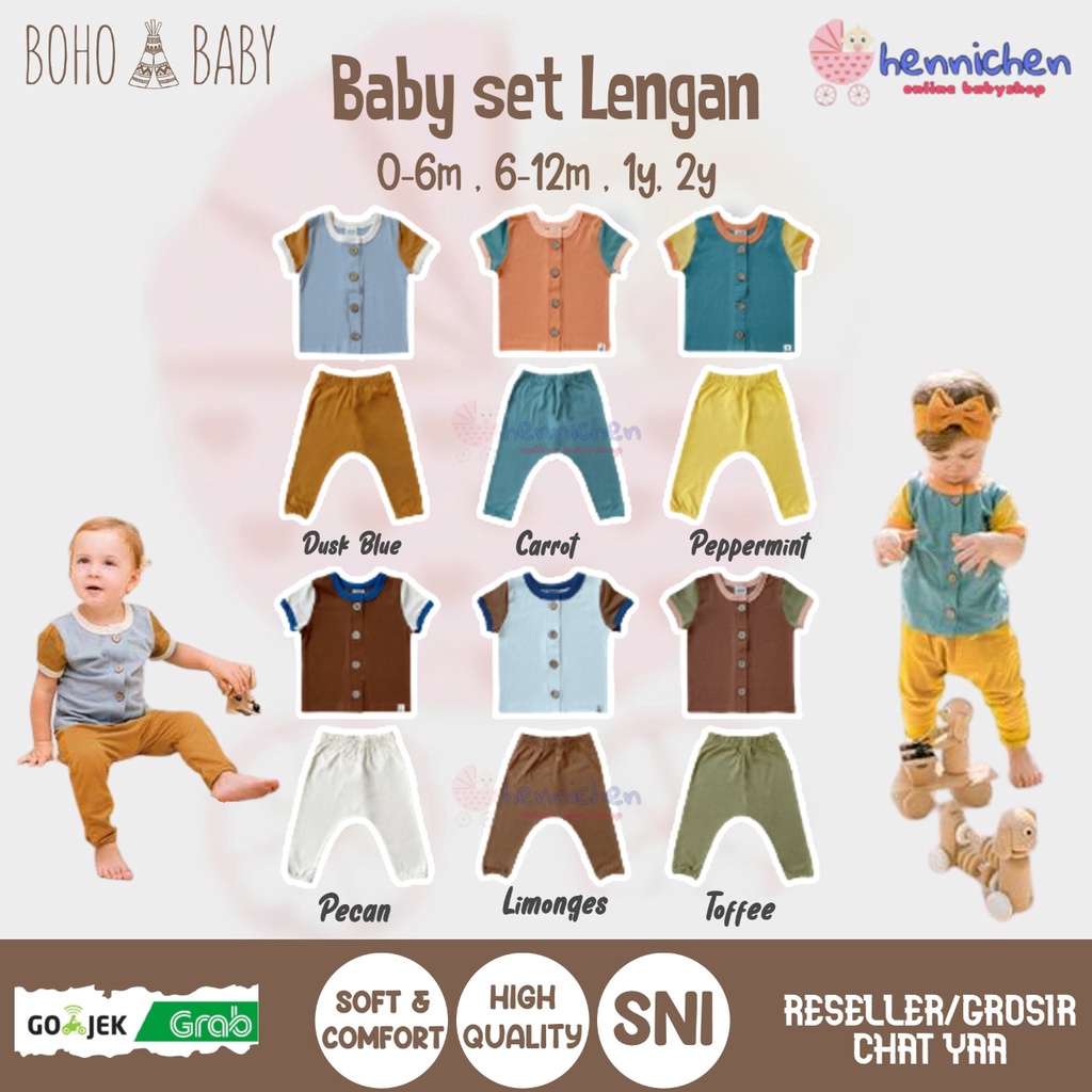 Bohopanna Baby Set Lengan MOTIF NEW 100% Cotton Adem