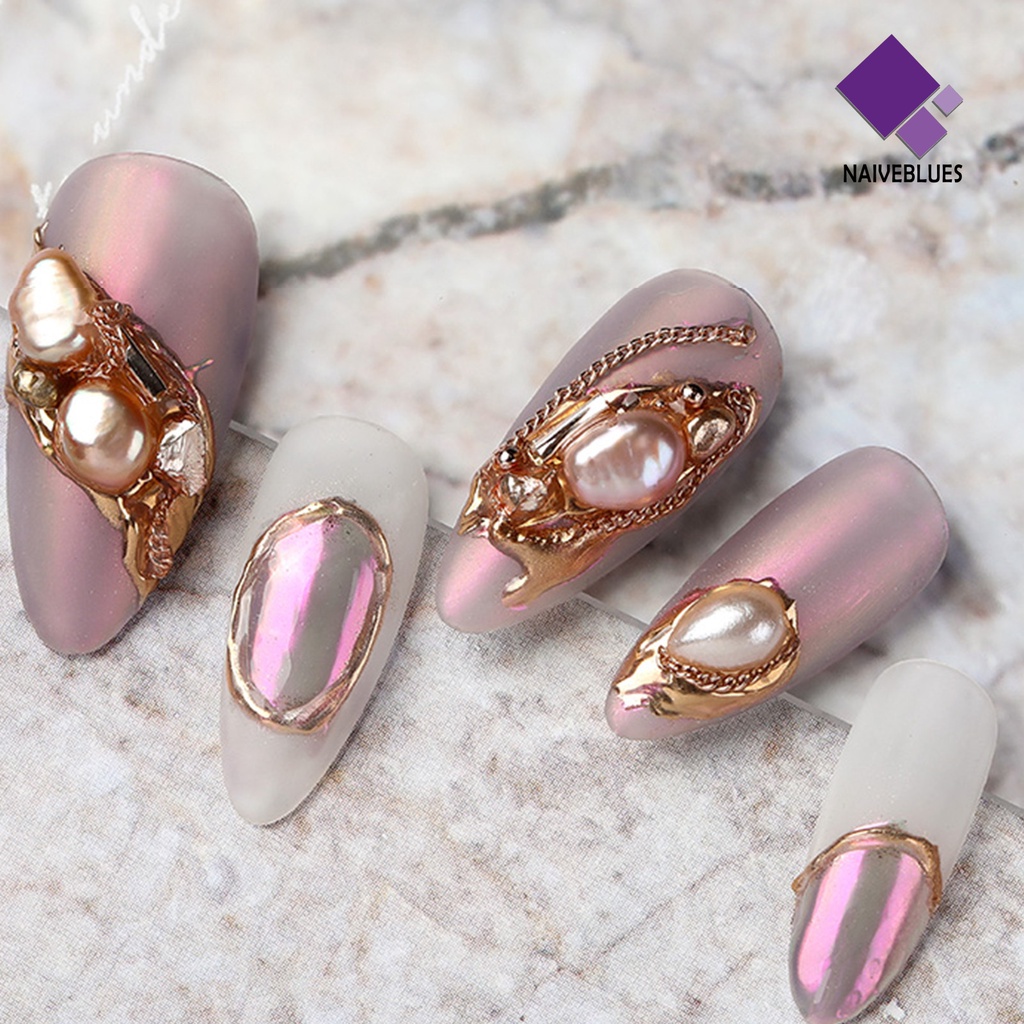 Naiveblue 1 Kotak Mutiara / Kerang / Batu Untuk Aksesoris Nail Art DIY