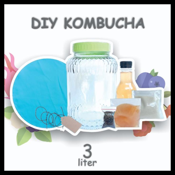 

DISKON TERBATAS !!! STARTER KIT/DIY KOMBUCHA 3 LITER|PAKET PRODUKSI FERMENTASI KOMBUCHA 3L TERLARIS