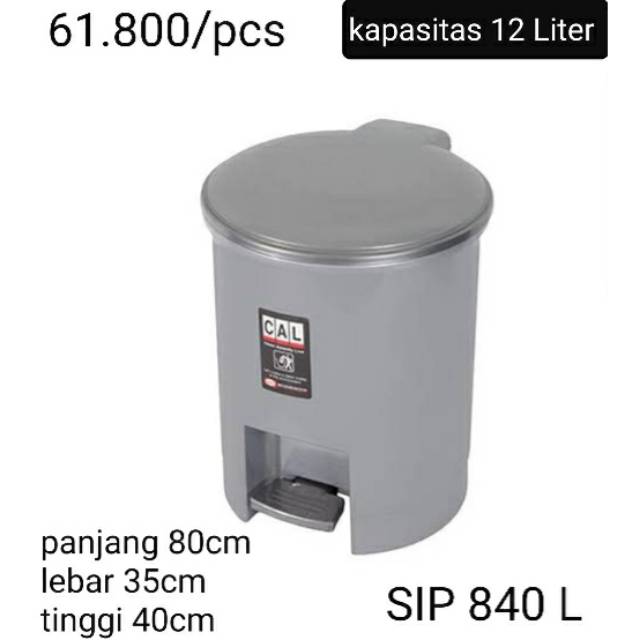 Jual Tempat Sampah Injak Bulat Chic 12 L Abu Indonesiashopee Indonesia 5221